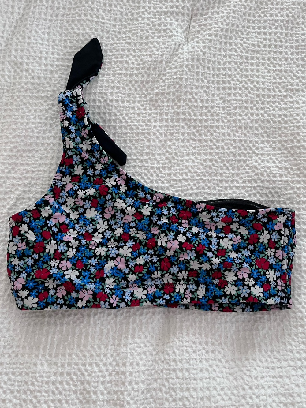 Old Navy Black Floral One-Shoulder Bikini Top - Picture 1 of 3